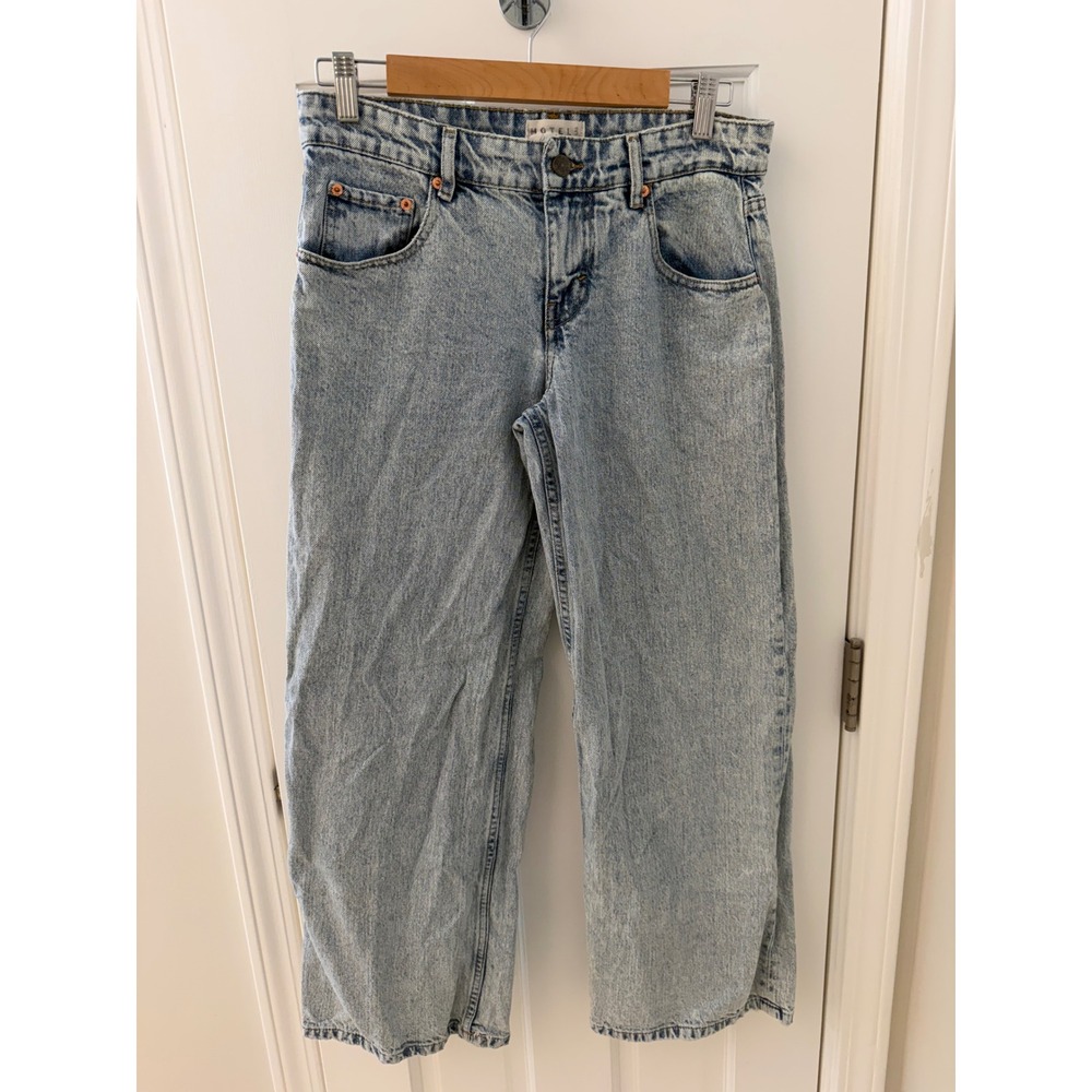 Motel Rocks Parallel Acid Wash Wide Leg Jeans Size 28 Y2K Retro